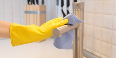 wiping down surfaces